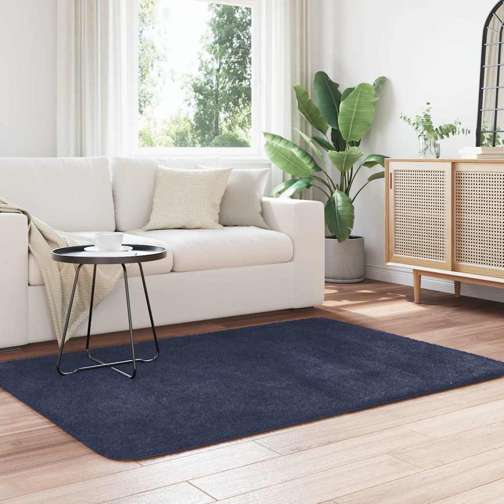 shaggy gulvtæppe NAVARRA 120x170cm høje luv polyester marineblå