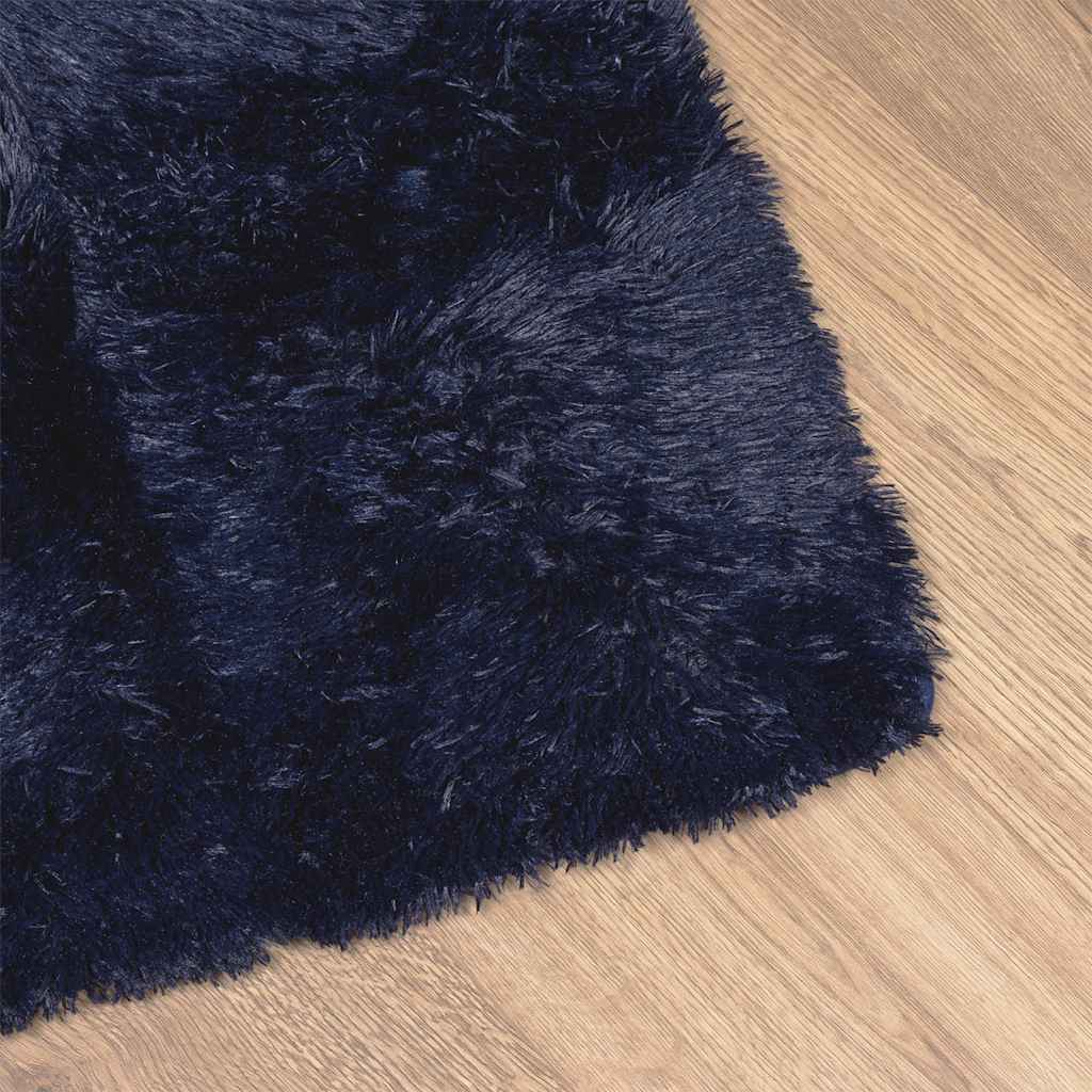 shaggy gulvtæppe NAVARRA 120x170cm høje luv polyester marineblå