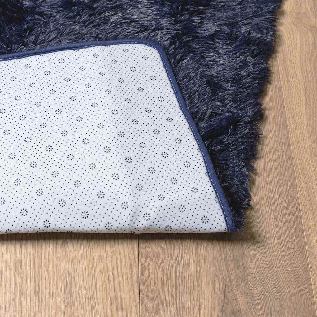 shaggy gulvtæppe NAVARRA 120x170cm høje luv polyester marineblå