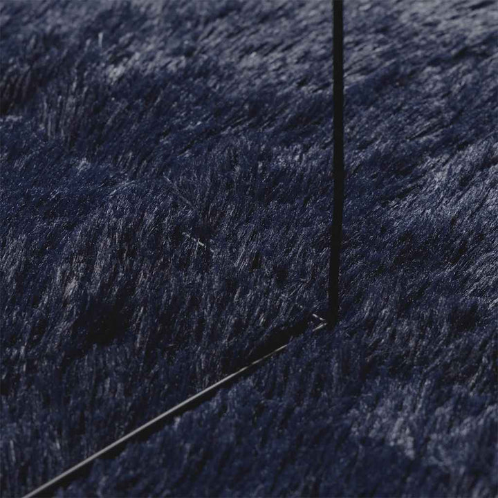 shaggy gulvtæppe NAVARRA 120x170cm høje luv polyester marineblå