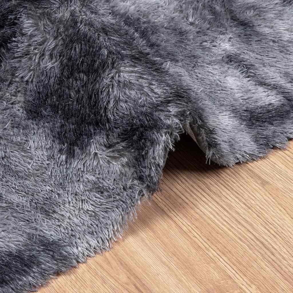 shaggy gulvtæppe NAVARRA 200x290 cm høje luv polyester mørkegrå