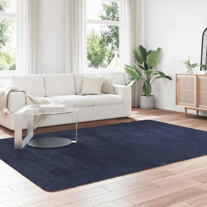 shaggy gulvtæppe NAVARRA 200x290cm høje luv polyester marineblå