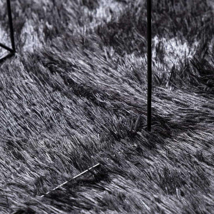 shaggy gulvtæppe NAVARRA 240x340 cm høje luv polyester mørkegrå