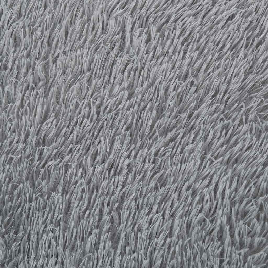 shaggy gulvtæppe NAVARRA 240x340 cm høje luv polyester lysegrå