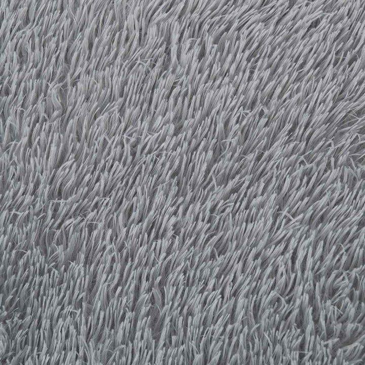 shaggy gulvtæppe NAVARRA 240x340 cm høje luv polyester lysegrå