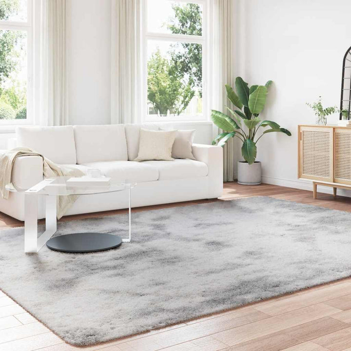 shaggy gulvtæppe NAVARRA 240x340 cm høje luv polyester sølvgrå