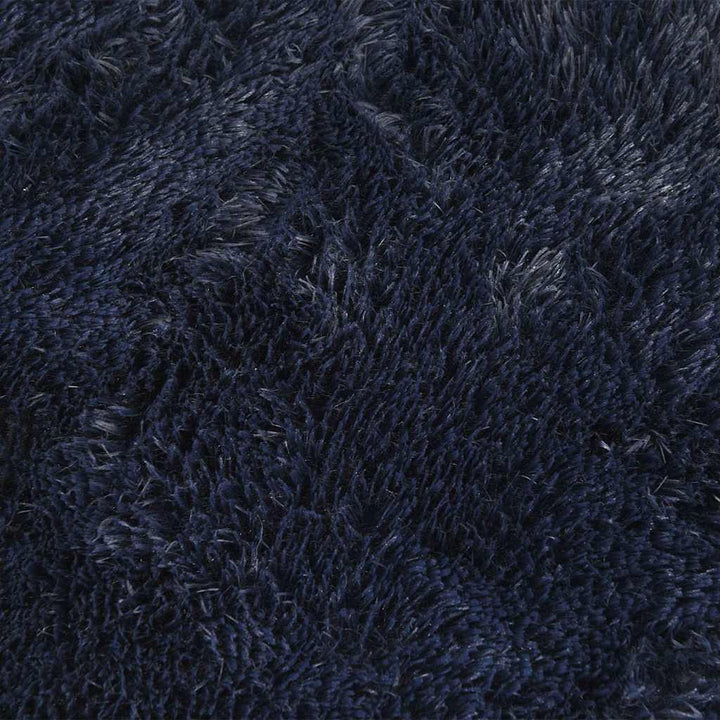 shaggy gulvtæppe NAVARRA 160x160cm høje luv polyester marineblå