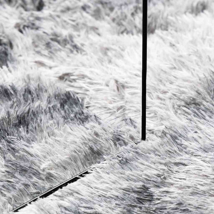 shaggy gulvtæppe NAVARRA 160x160 cm høje luv polyester sølvgrå