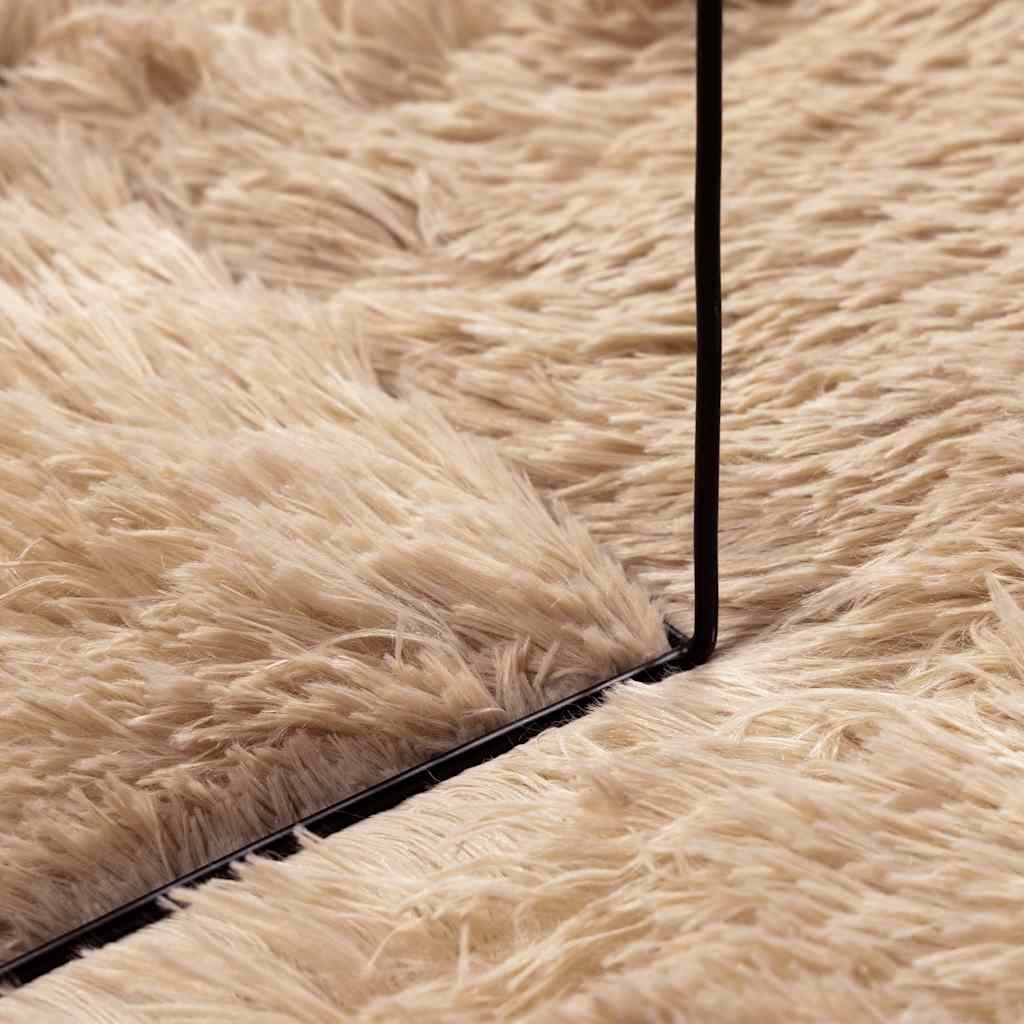 shaggy gulvtæppe NAVARRA 200x200 cm høje luv polyester beige