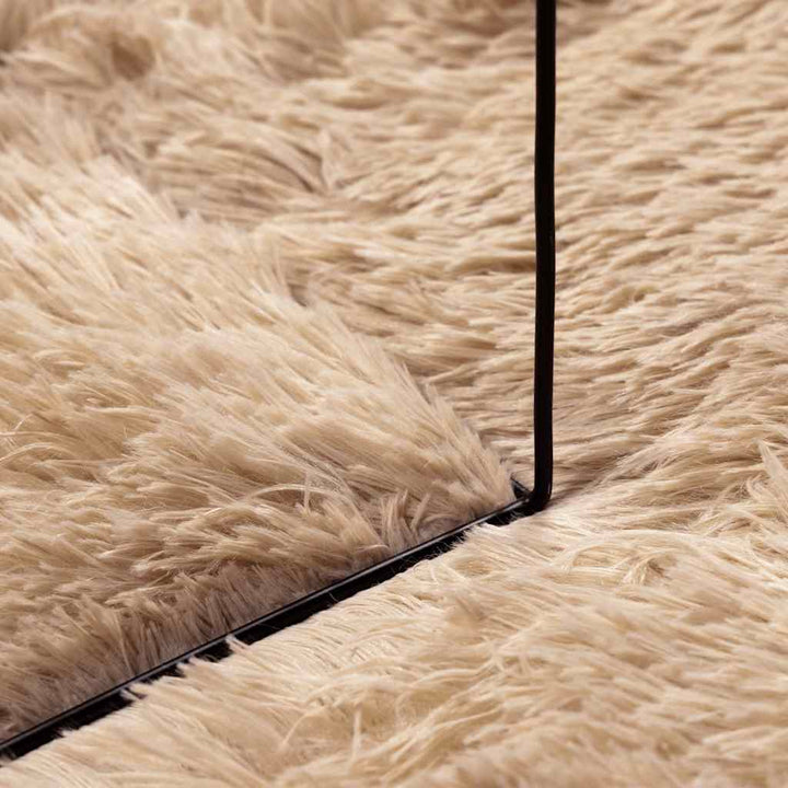 shaggy gulvtæppe NAVARRA 200x200 cm høje luv polyester beige