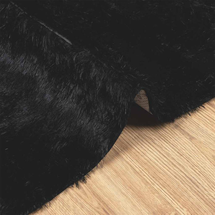 shaggy gulvtæppe NAVARRA 200x200 cm høje luv polyester sort