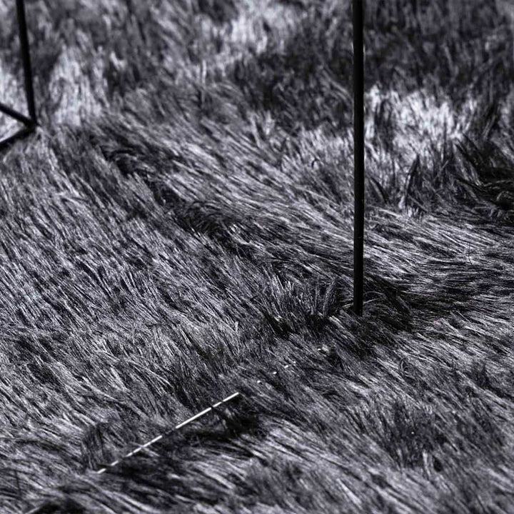 shaggy gulvtæppe NAVARRA 200x200 cm høje luv polyester mørkegrå