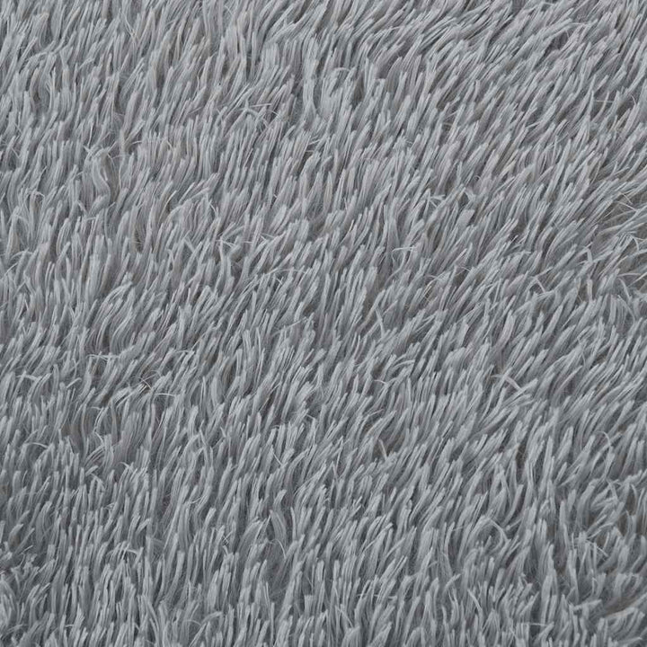 shaggy gulvtæppe NAVARRA 200x200 cm høje luv polyester lysegrå