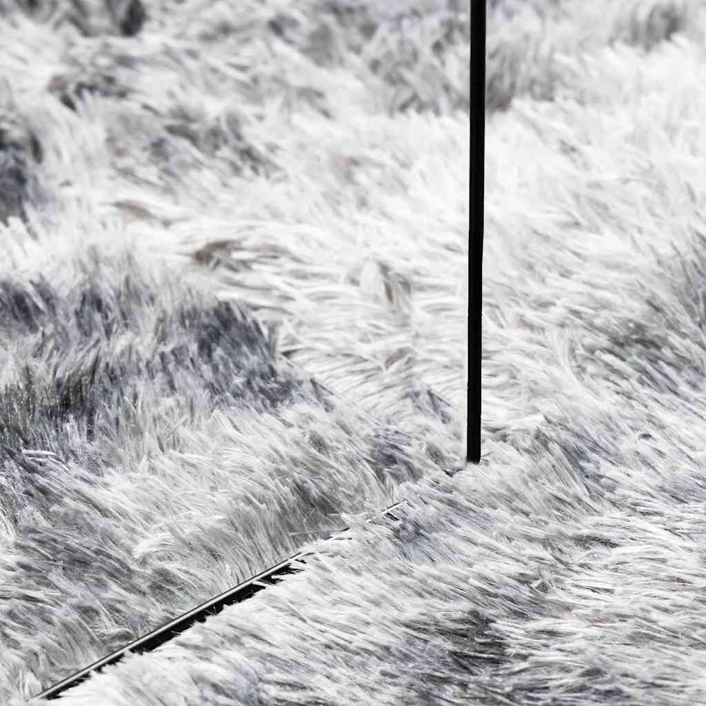 shaggy gulvtæppe NAVARRA 200x200 cm høje luv polyester sølvgrå