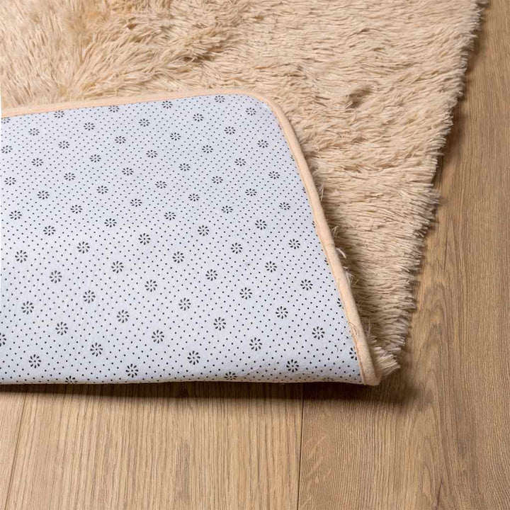 shaggy gulvtæppe NAVARRA 240x240 cm høje luv polyester beige