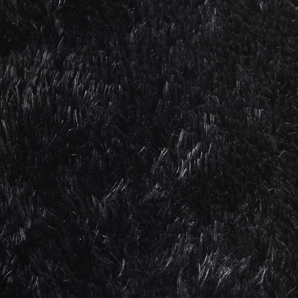 shaggy gulvtæppe NAVARRA 240x240 cm høje luv polyester sort
