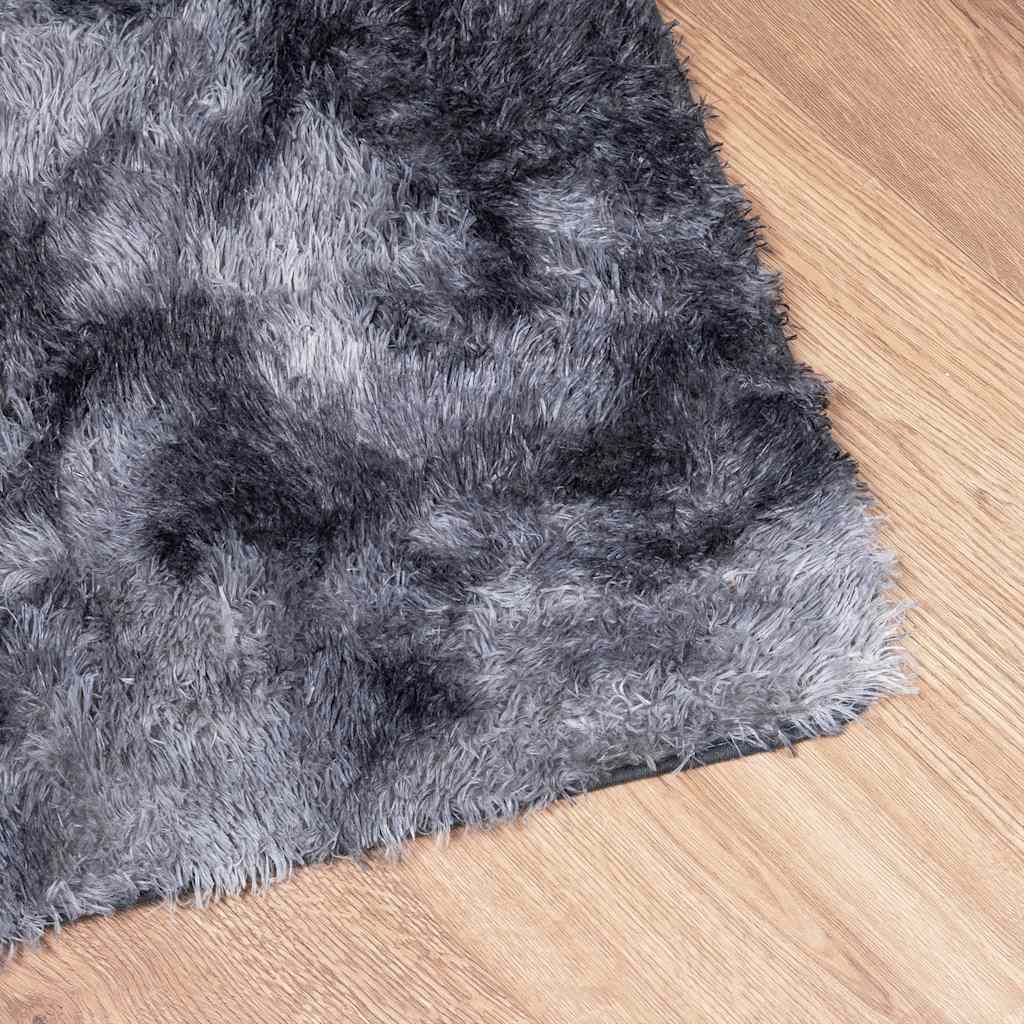 shaggy gulvtæppe NAVARRA 240x240 cm høje luv polyester mørkegrå