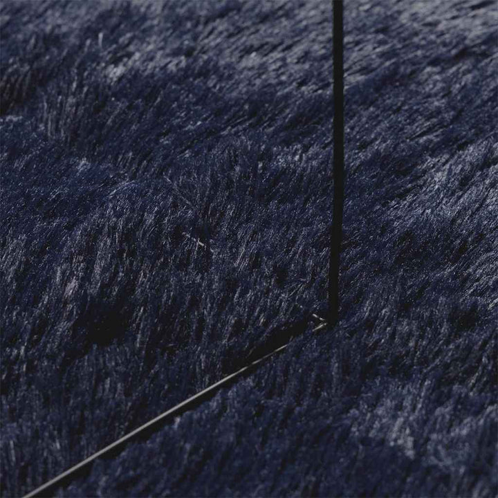 shaggy gulvtæppe NAVARRA 240x240cm høje luv polyester marineblå