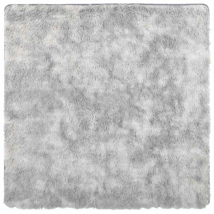 shaggy gulvtæppe NAVARRA 240x240 cm høje luv polyester sølvgrå