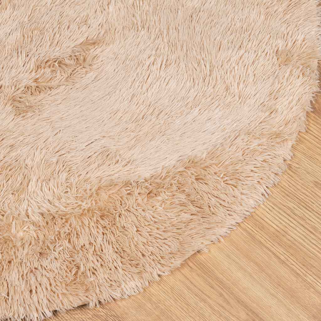 shaggy gulvtæppe NAVARRA 160x160 cm høje luv polyester beige