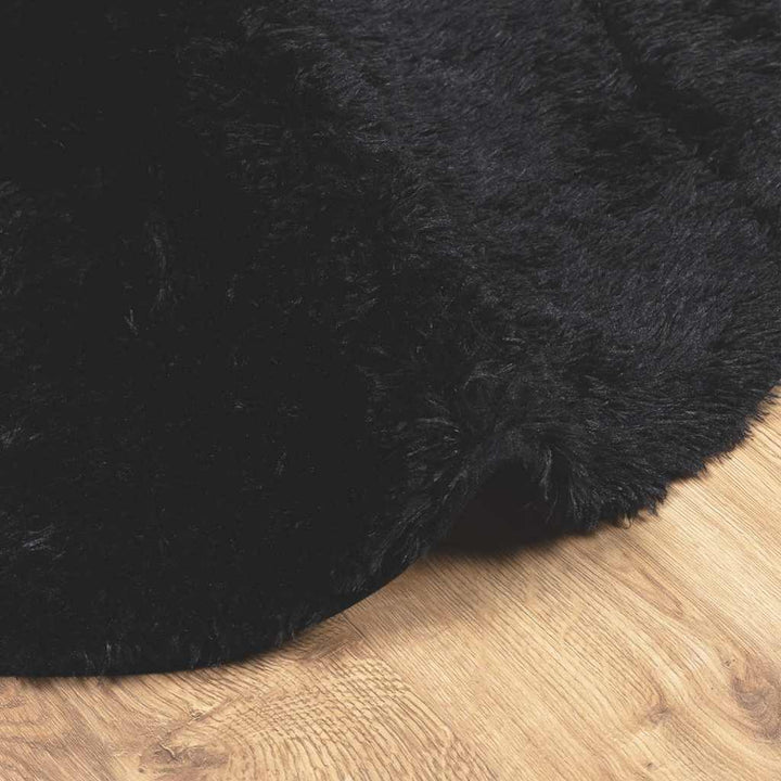 shaggy gulvtæppe NAVARRA 160x160 cm høje luv polyester sort