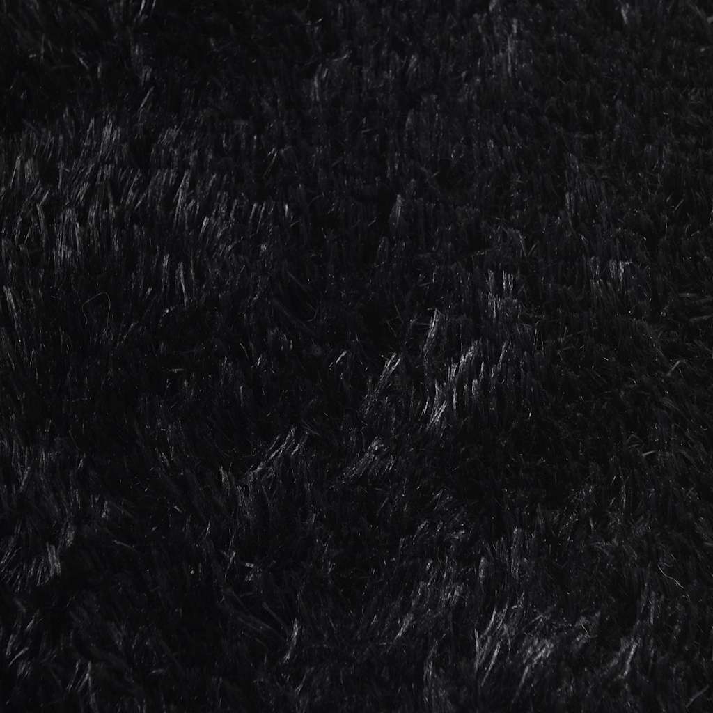 shaggy gulvtæppe NAVARRA 160x160 cm høje luv polyester sort