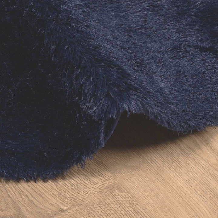 shaggy gulvtæppe NAVARRA 160x160cm høje luv polyester marineblå