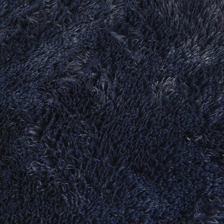 shaggy gulvtæppe NAVARRA 160x160cm høje luv polyester marineblå