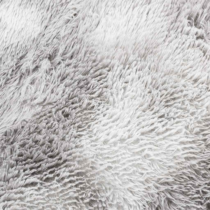 shaggy gulvtæppe NAVARRA 160x160 cm høje luv polyester sølvgrå