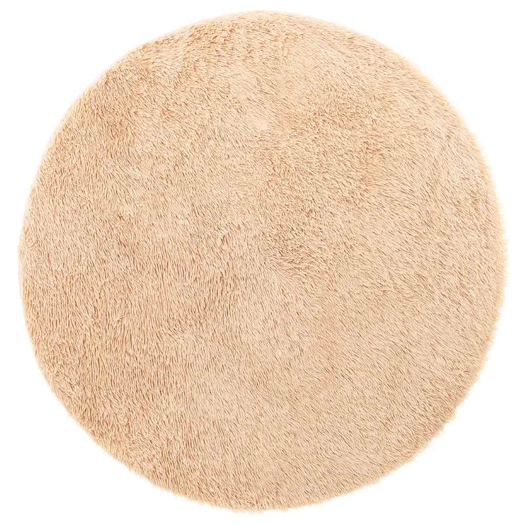 shaggy gulvtæppe NAVARRA 200x200 cm høje luv polyester beige
