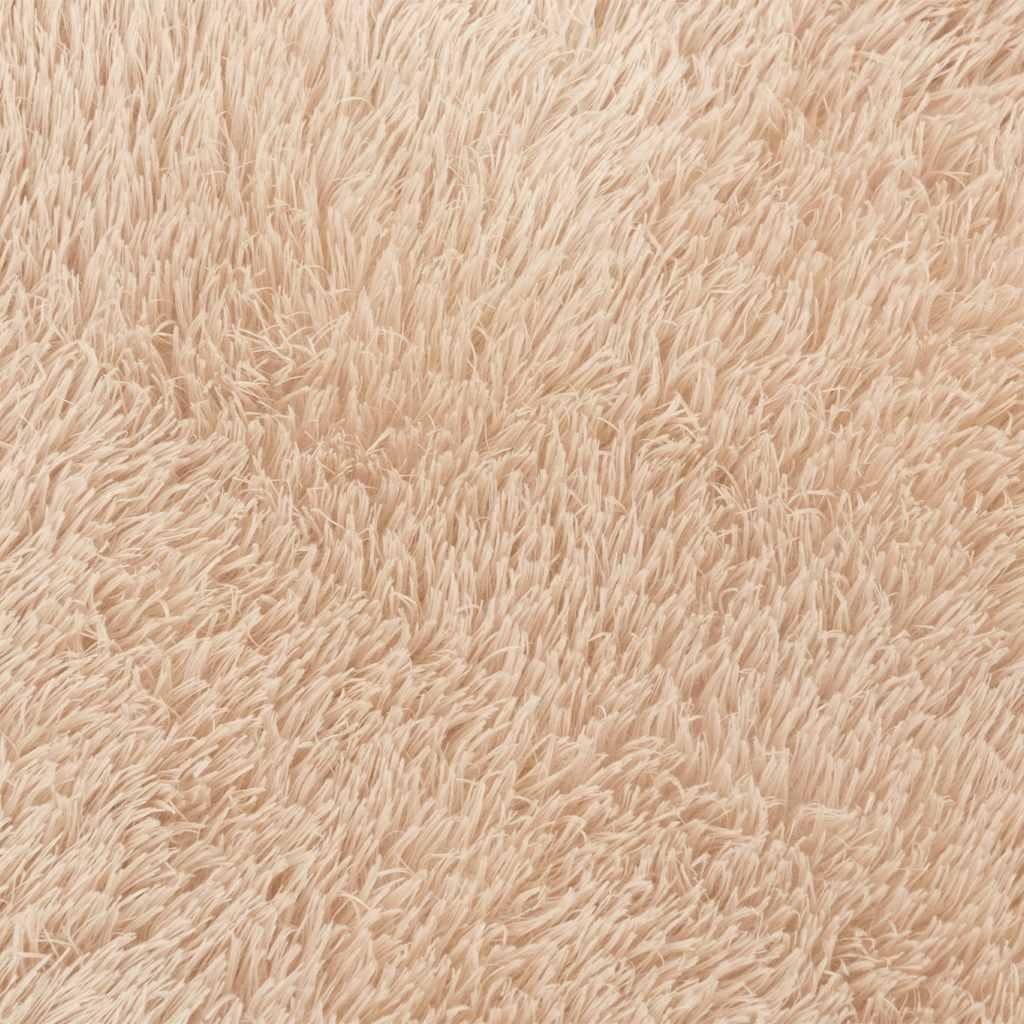 shaggy gulvtæppe NAVARRA 200x200 cm høje luv polyester beige