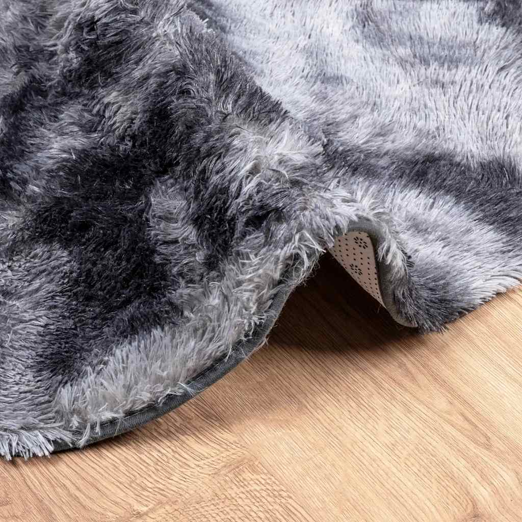 shaggy gulvtæppe NAVARRA 200x200 cm høje luv polyester mørkegrå
