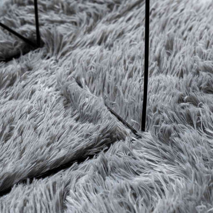 shaggy gulvtæppe NAVARRA 200x200 cm høje luv polyester lysegrå