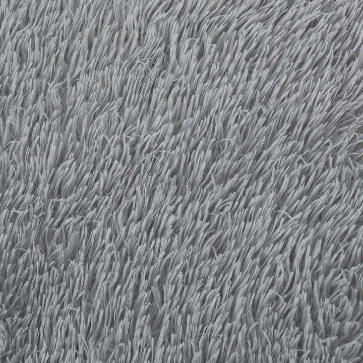 shaggy gulvtæppe NAVARRA 200x200 cm høje luv polyester lysegrå