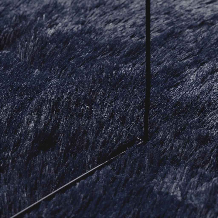 shaggy gulvtæppe NAVARRA 200x200cm høje luv polyester marineblå