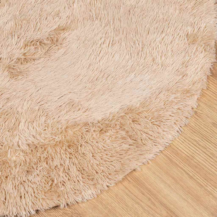 shaggy gulvtæppe NAVARRA 240x240 cm høje luv polyester beige