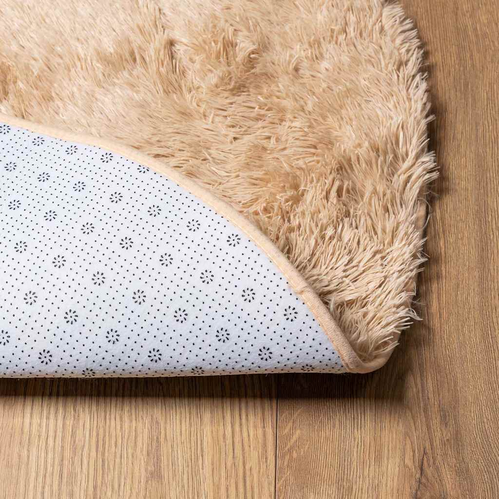shaggy gulvtæppe NAVARRA 240x240 cm høje luv polyester beige