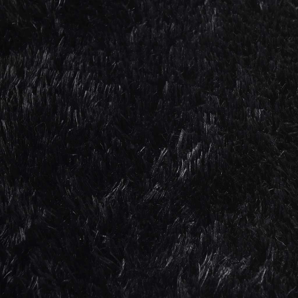 shaggy gulvtæppe NAVARRA 240x240 cm høje luv polyester sort
