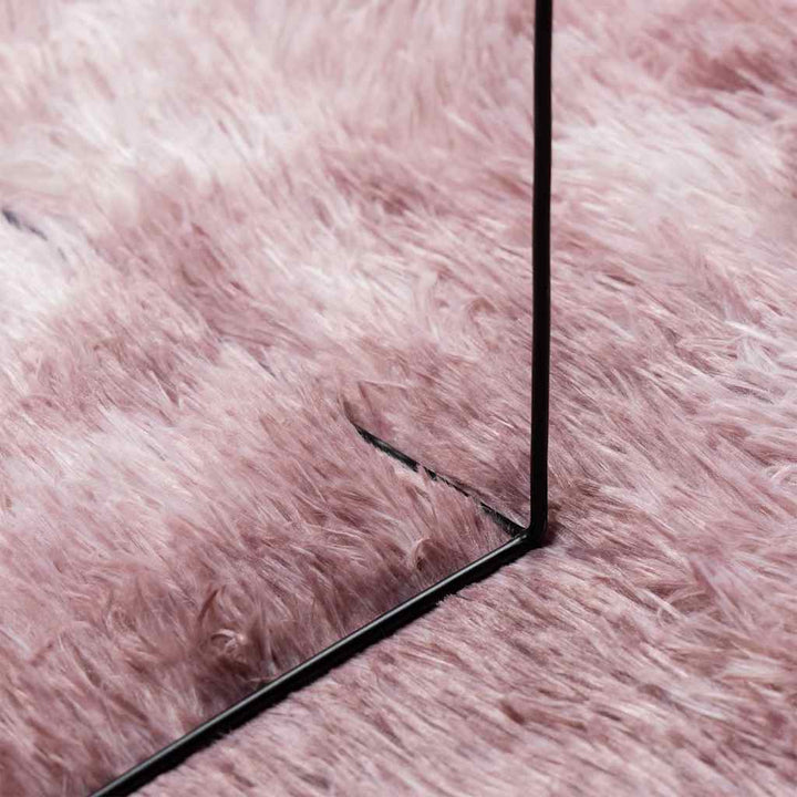 shaggy gulvtæppe NAVARRA 240x240 cm høje luv støvet rosa