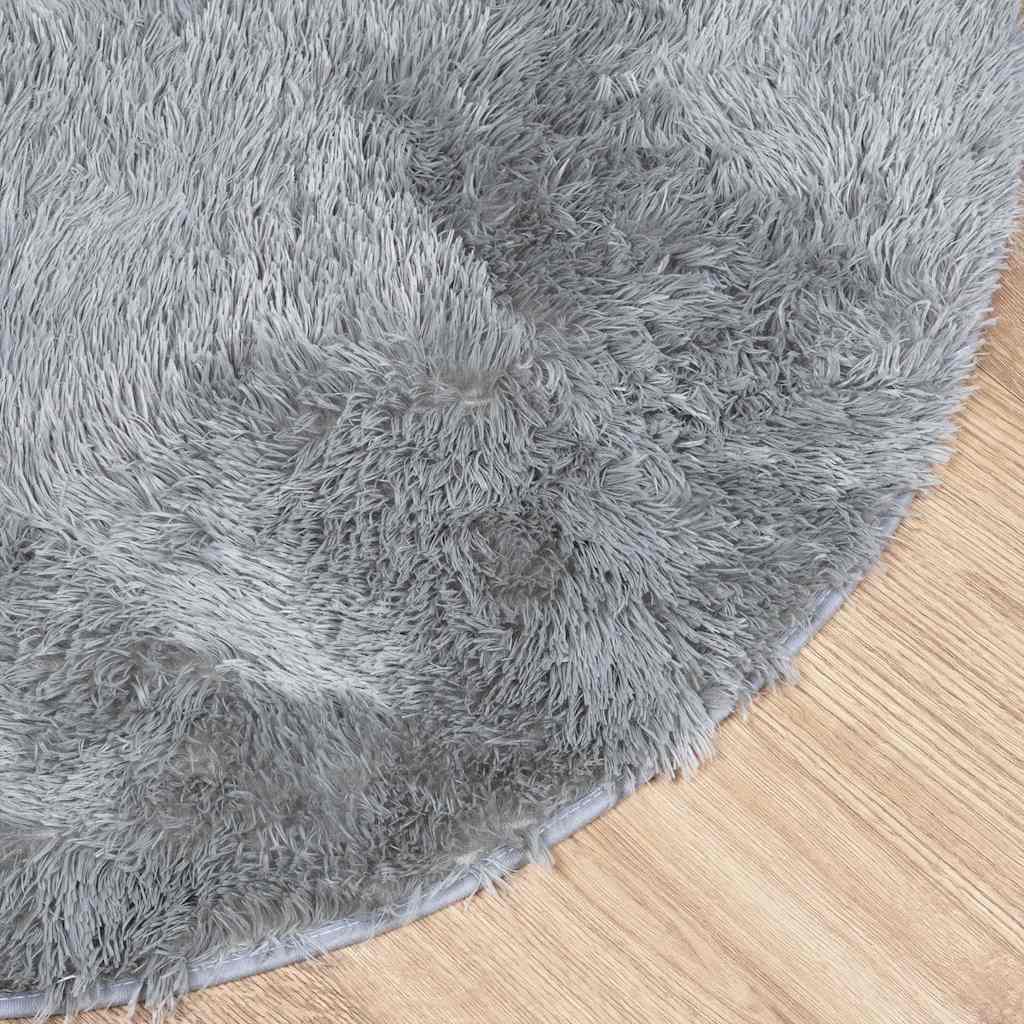 shaggy gulvtæppe NAVARRA 240x240 cm høje luv polyester lysegrå