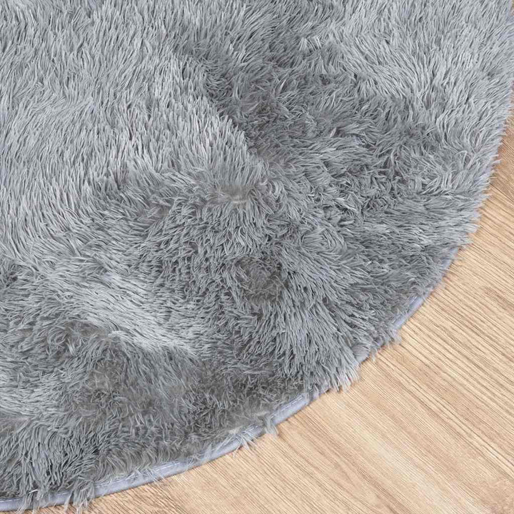 shaggy gulvtæppe NAVARRA 240x240 cm høje luv polyester lysegrå
