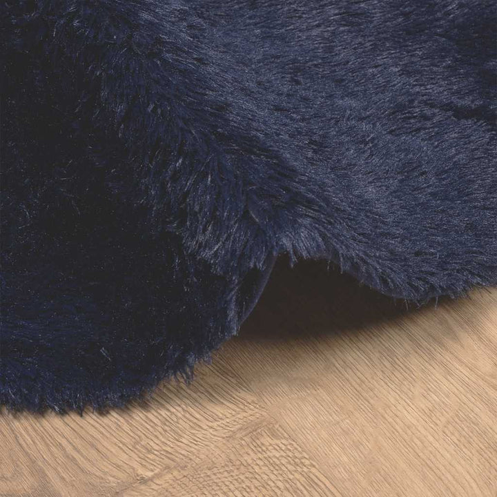 shaggy gulvtæppe NAVARRA 240x240cm høje luv polyester marineblå