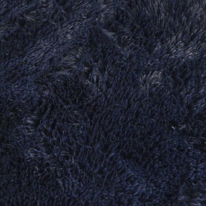 shaggy gulvtæppe NAVARRA 240x240cm høje luv polyester marineblå