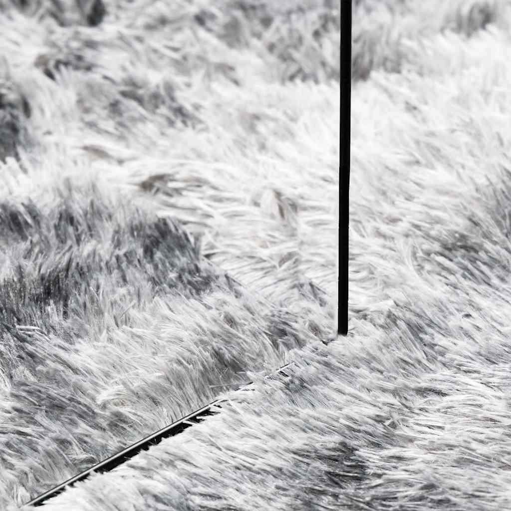 shaggy gulvtæppe NAVARRA 240x240 cm høje luv polyester sølvgrå