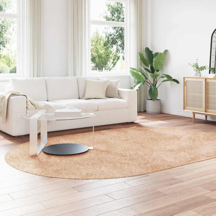 shaggy gulvtæppe NAVARRA 300x200 cm høje luv polyester beige