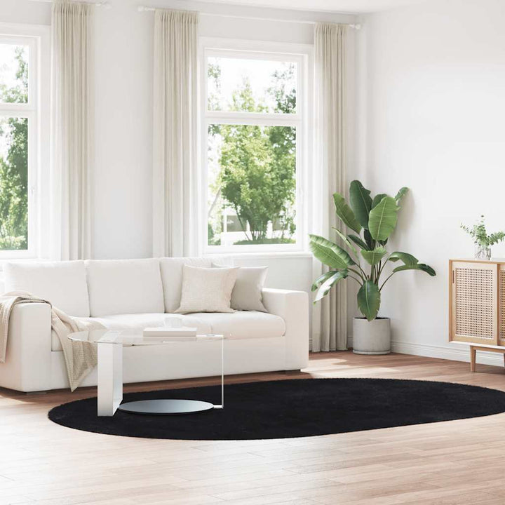shaggy gulvtæppe NAVARRA 300x200 cm høje luv polyester sort