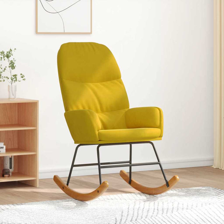 gyngestol fløjl gul