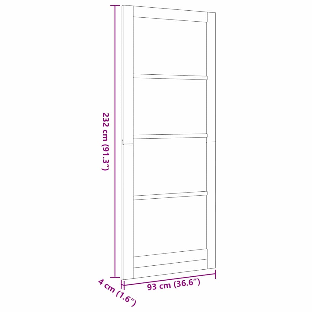 Indvendig Dør ORKDAL Brun 93 x 232 cm
