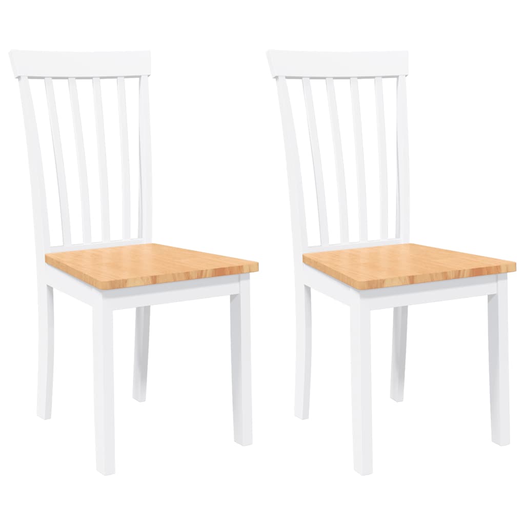 spisebordsstole 2 stk. massivt gummitræ hvid