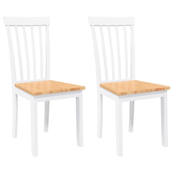 spisebordsstole 2 stk. massivt gummitræ hvid